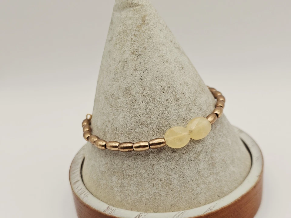 Alex & Ani "  "Satin Gold Metal/ Acrylic Beaded Charm Bangle Bracelet ✨️ - Image 3 of 4