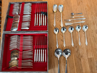 WMF Fächer Besteckset 73 tlg 90er silberauflage Vintage/Retro inkl. Etui