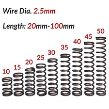 5pcs Wire Dia.2.5 mm OD 12mm-34mm Small Springs Compression Spring Steel