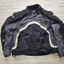 Joe Rocket Atomic 5.0 Hvy Duty Padded Armor Motorcycle Jacket Adult XL Blk Gray