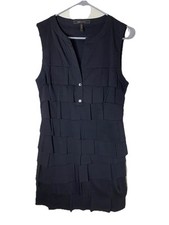 BCBG Max Azria Black Tiered Ruffle Sleeveless Dress Small V-Neck LBD Homecoming