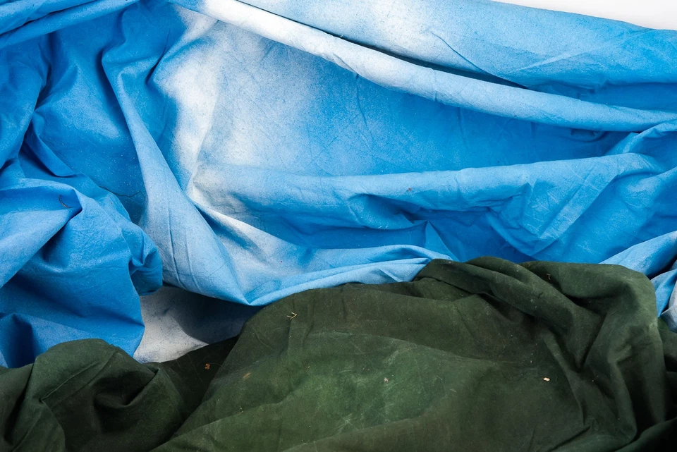 Hand Painted Pro Muslin Backdrop Silverlake Grass/Sky 45/55 20x20 ft Green Blue - Image 4 of 4