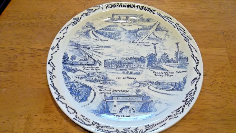 Pennsylvania Turnpike Collectible Plate 10.5" Vernon Kilns State Transportation
