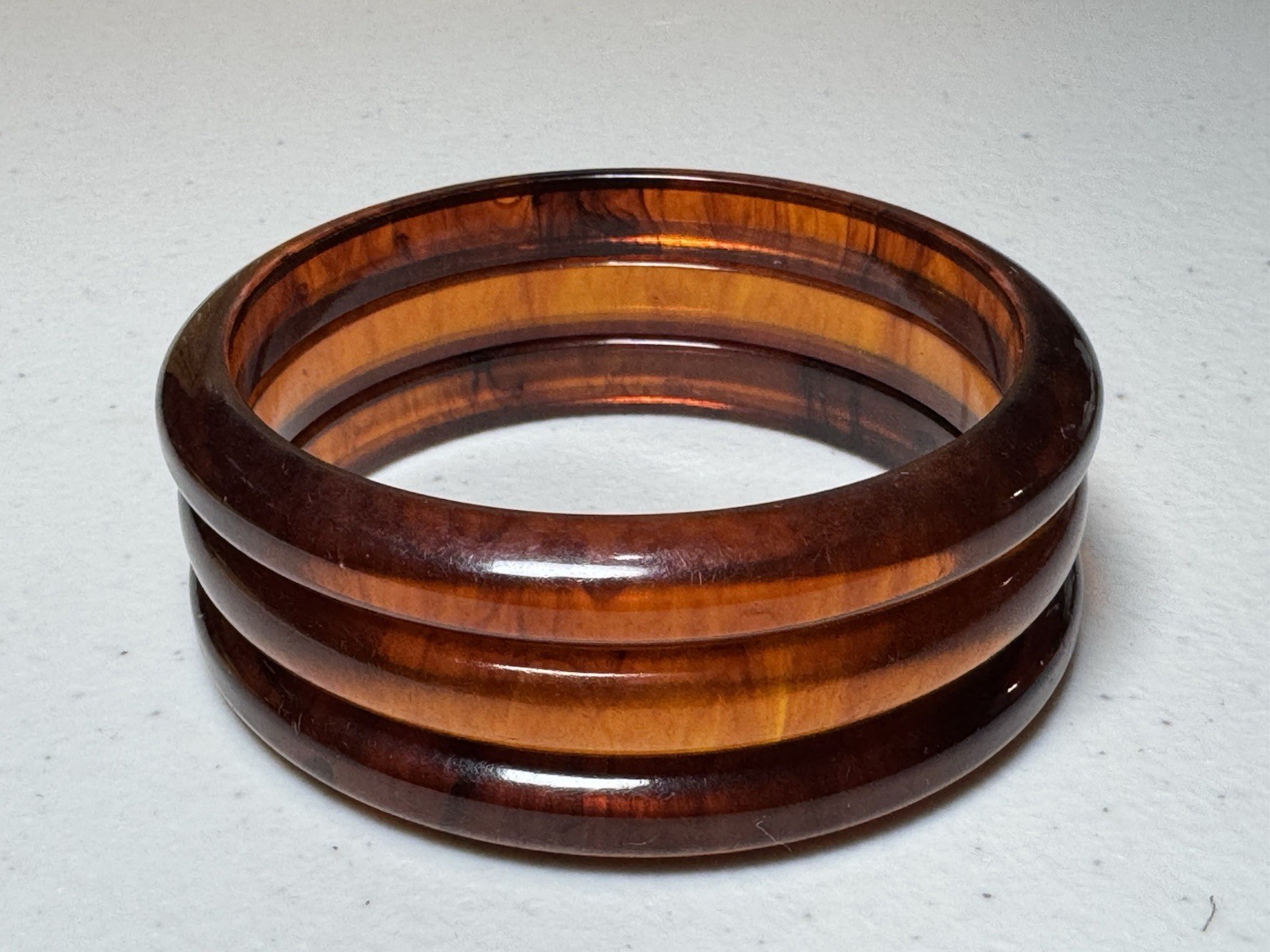Vintage Bakelite Bracelets Translucent Marbled Ro… - image 1