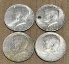 1964 Kennedy Half Dollars 90% Silver Circulated Lot Of 4