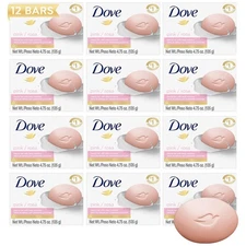 Dove Beauty Bar Skin Cleaning Agent Pack of 12 Moisturizing 4.75 Ounce Bars