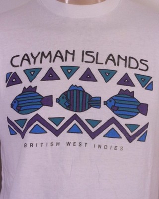 vintage 80s 90s Cayman Islands T-Shirt British West Indies Fish single stitch L