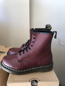 Dr Martens 1460 womans smooth leather lace up boots size 7 Cherry Red | eBay