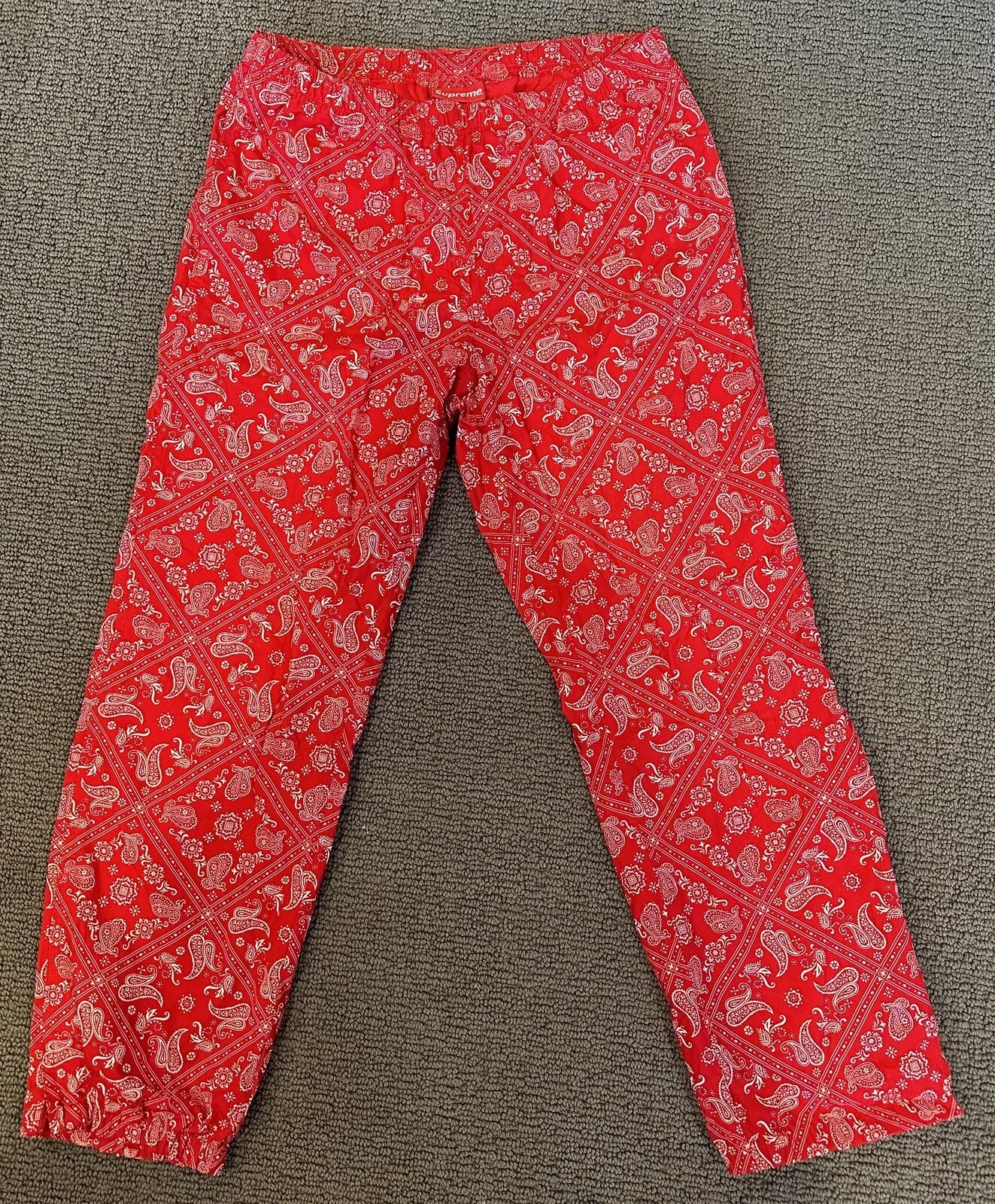 Pantalon long pantalon de survêtement bandana Supreme 18SS   Taille : PETIT   ROUGE   RARE