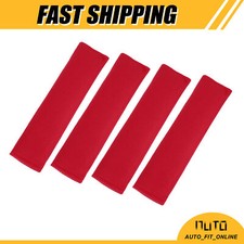 Four Red Seat Belt Cover Shoulder Pad Strap Protector For Car Truck Universal Four Red Seat Belt Cover Shoulder Pad Strap Protector For Car Truck Universal