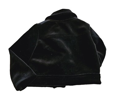Genuine Kids Oshkosh Girls Velvet Black Zip Up Collared Moto