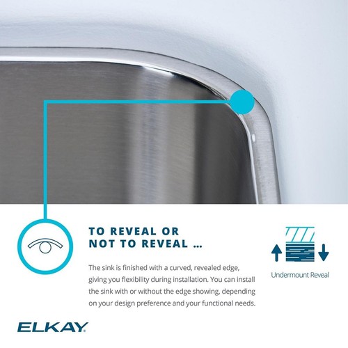 Elkay ELUH1814 Lustertone Classic Single Bowl Undermount Stainless Steel Sink - Picture 4 of 10