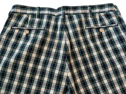 Pantalones Cortos Polo Ralph Lauren Para Hombre Tartán Cuadros Verde Azul Para Hombre 38 x 10 Chinos Golf - Imagen 3 de 9