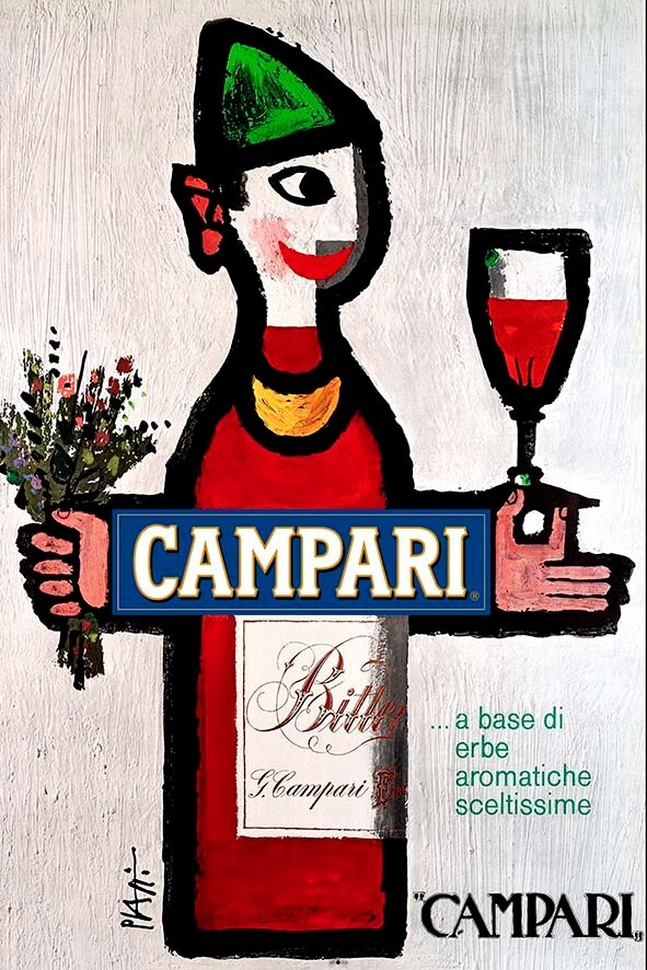 Poster poster poster advertising aperitif Cordial Campari print 40x60 cm.