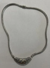 Sterling Silver and 18k Gold Labyrinth Oxidized Necklace KEITH JACK
