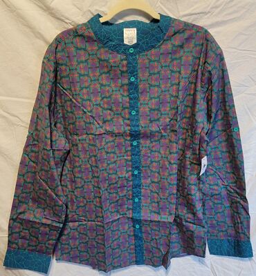 Marvel Black Panther Wakanda Forever L/S Button Down Shirt Mens Large Disney