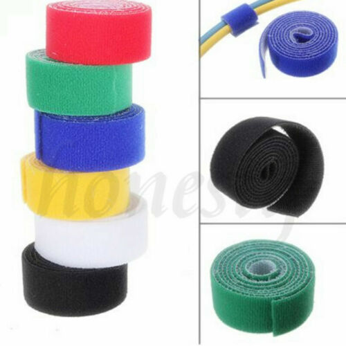 25mm *1M Reusable Cable Tie Wrap Strapping Tidy Loop & Hook DIY 6 Colour - Afbeelding 1 van 13