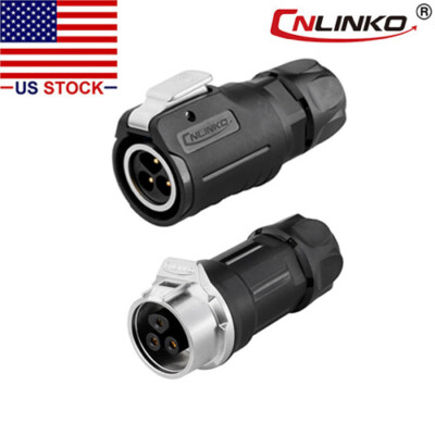 3 Pin M16 Size Power Connector, Cable to Cable, Waterproof IP67 Outdoor