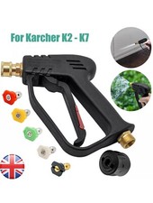 Short Pressure Washer Trigger Gun W/ M22-14mm + 5 Nozzle Tips for Karcher K2- K7