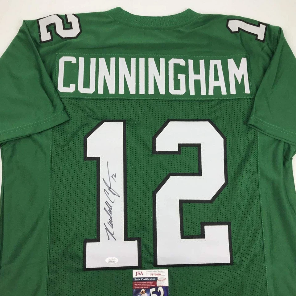 Autographed/Signed Randall Cunningham Philadelphia Green Jersey JSA COA - Image 2 of 4