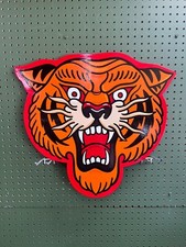 Unique hand enamel painted tiger tattoo flash wall art 21"x 24"