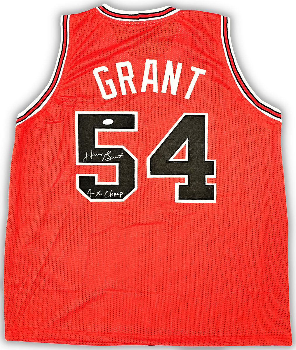 CHICAGO BULLS HORACE GRANT AUTOGRAPHED RED JERSEY 4X CHAMPS JSA STOCK  #215707