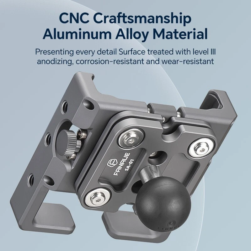 Aluminum Alloy Motorcycle Handlebar Phone Holder for Stable Riding Navigation - Image 2 of 4