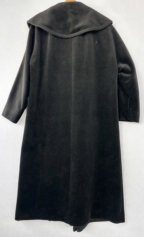 VTG Forstmann Wool Coat Long Classic Retro Old Money Pockets Women’s L Black - Image 4 of 4