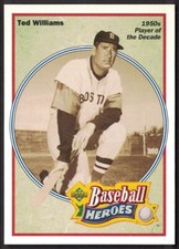 1992 Upper Deck - Baseball Heroes Ted Williams #33 1950s Player of the Decade