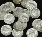 LOT OF 2 X 1945 MERCURY DIME - SILVER - VERY FINE CONDITION - RANDOM SELECTED