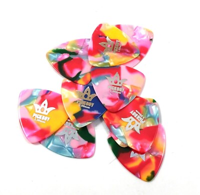 Pickboy Celluloid Guitar Picks Rounded Tri Confetti Clown 1.0mm Heavy 10 pack