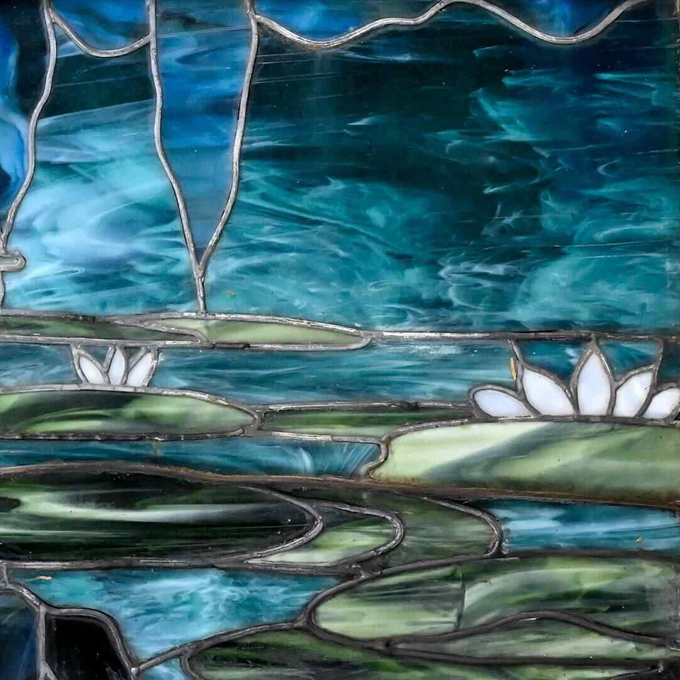 Свинцовое стеклянное окно в стиле модерн, около 1900–1930 гг. - Изображение 4 из 4