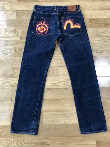 EVISU Jeans Denim Pants Indigo Fire 