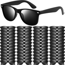 NEBURORA 12 Pack Black Sunglasses Bulk Retro Black Shades Party Sunglasses for A