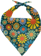 Hippie Flower Dog Bandana Pet Triangle Scarf Accessories Puppy Kerchief Polyeste