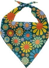 Hippie Flower Dog Bandana Pet Triangle Scarf Accessories Puppy Kerchief Polyeste