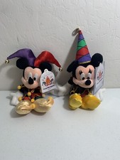 Tokyo Disneyland 15 Years Mickey  Minnie Mouse Jester Plush Set New With Tags