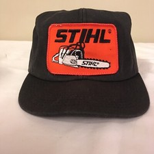 Vtg Stihl Chainsaw Patch Snapback Hat Cap Black USA Made K-Products Free Ship