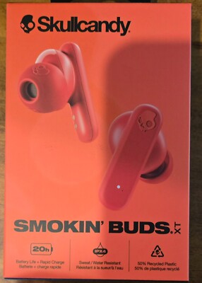 Skullcandy Smokin' Buds XT True Wireless in-Ear Earbuds, Flame New in Package