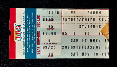 ST. LOUIS BLUES VS MTL CANADIENS 11/10/1979 MONTREAL FORUM TICKET STUB     35993