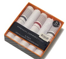 French Connection 5 Men's Luxury Handkerchiefs  Assorted White