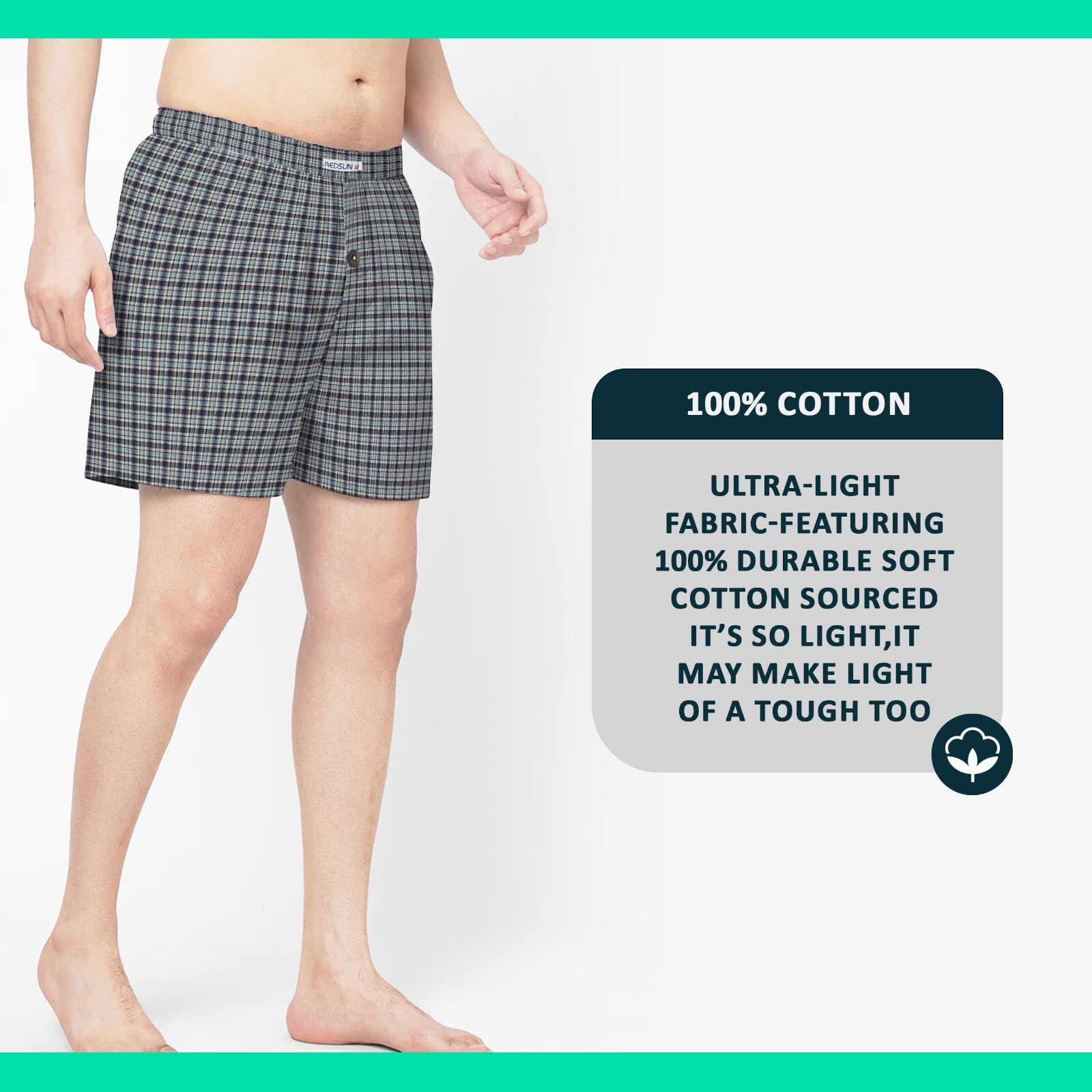 3Pack Premium 100Cotton Mens Woven Boxer Shorts Button Fly Underwear S