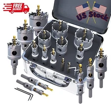 Upgrade Heavy Duty Carbide TCT Carbide Hole Saw Kit 10Pcs for Hard Metal