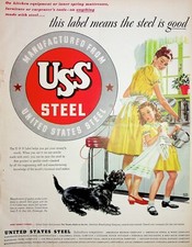 Original 1946 Vintage US Steel Ad: This label means the steel is good #US Steel