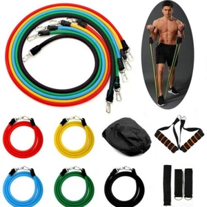 11 Pcs Bandes de résistance avec poignées entraînement force exercice de yoga