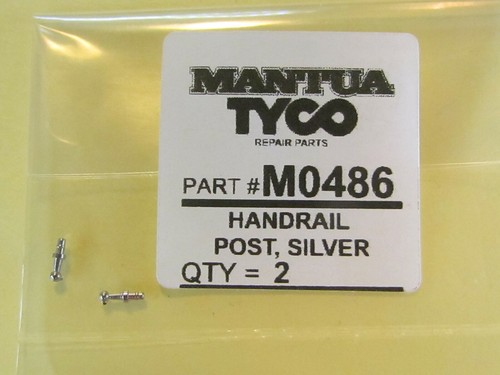 2 SILVER, M0486 HAND RAIL POST FOR MANTUA & TYCO RARE FACTORY ORIGINAL NEW PART - Picture 3 of 3
