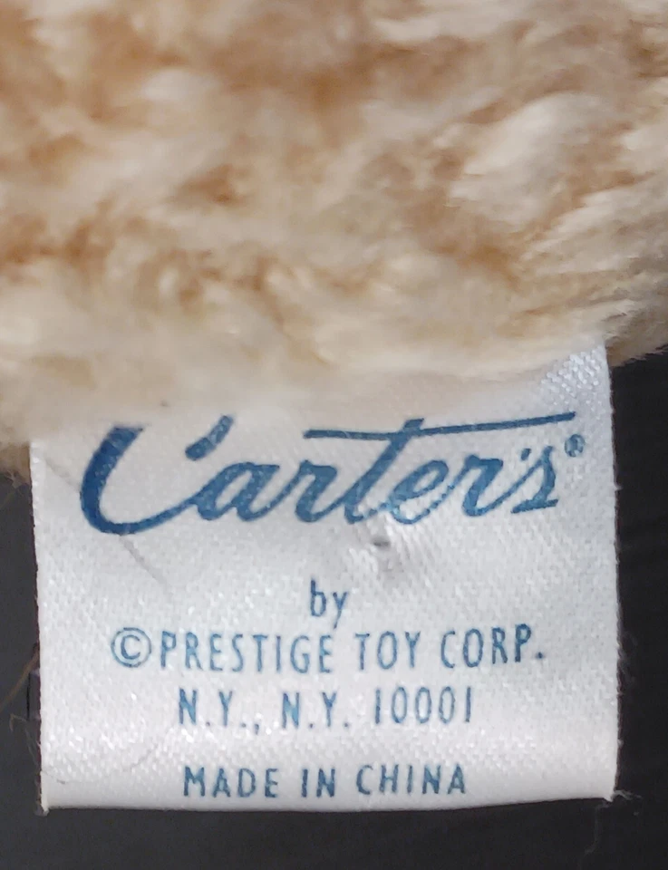 Carters Musical Puppy Dog Plush Moving YELLOW Gingham Bow RARE Prestige - Image 3 of 4