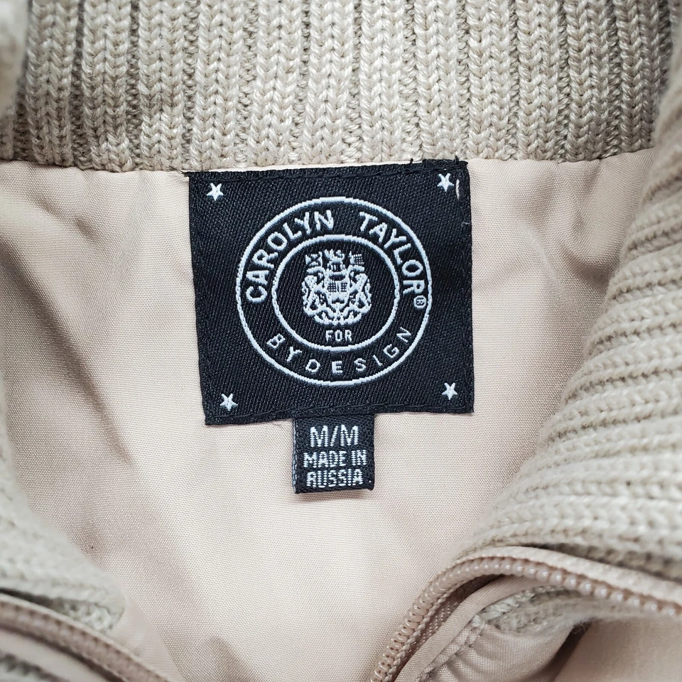 Chaqueta Carolyn Taylor Mujer Tostada Mediana Poliéster Forrada Manga Tejida Cremallera Completa Foto 3 de 4