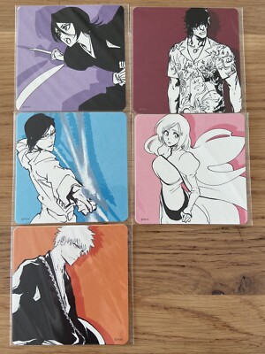 BLEACH Exhibition EX Art Coaster Set of 5 Ichigo Orihime Rukia Uryu Japan