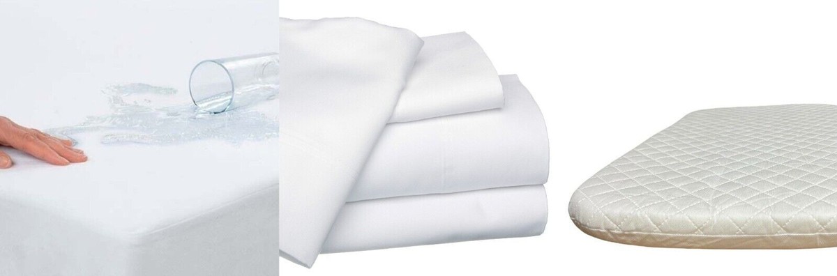 Fitted Sheet Waterproof Moses Basket Protector Bubba Blue Quilted